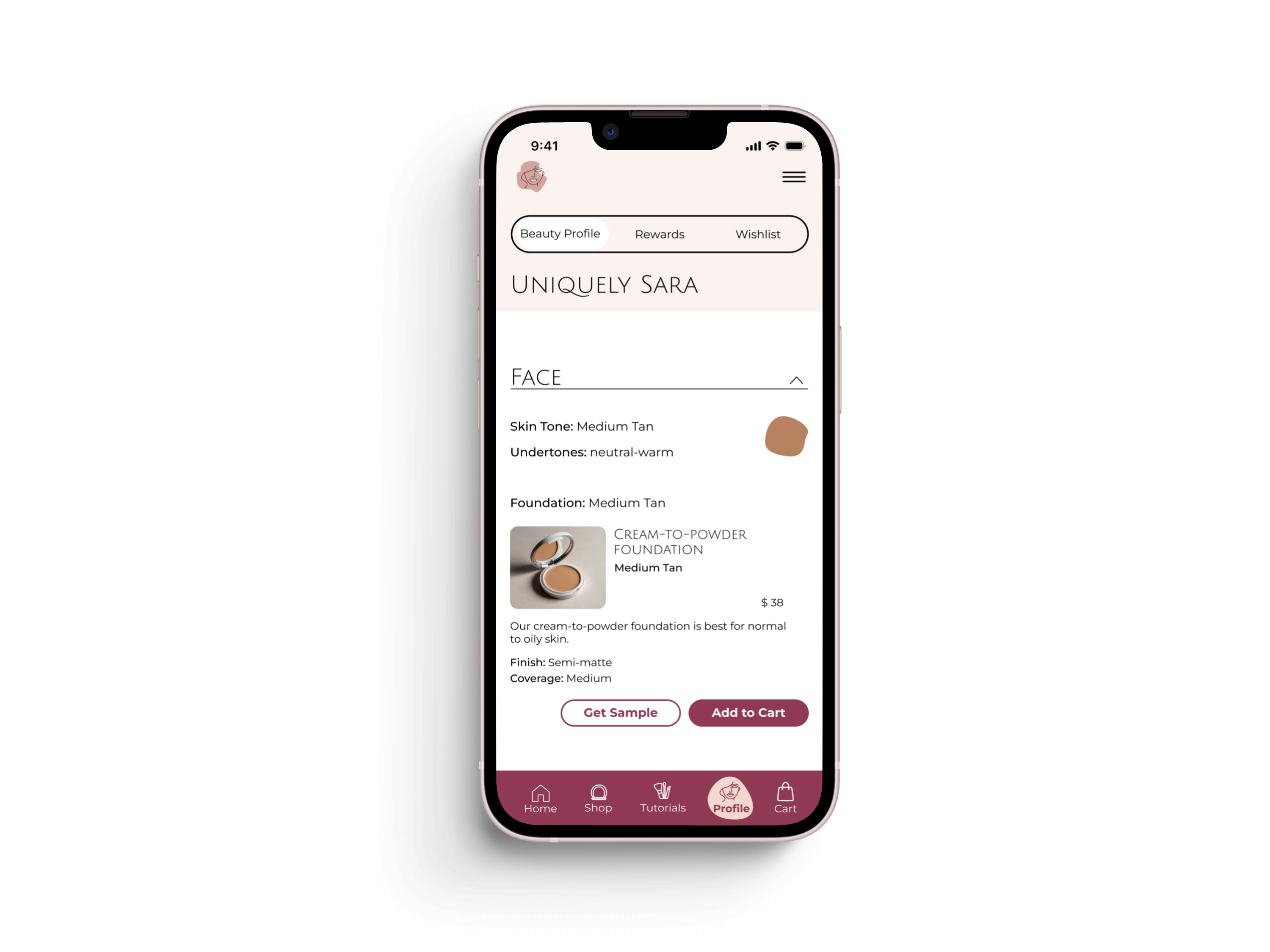 Uniquely Yours scan results screen